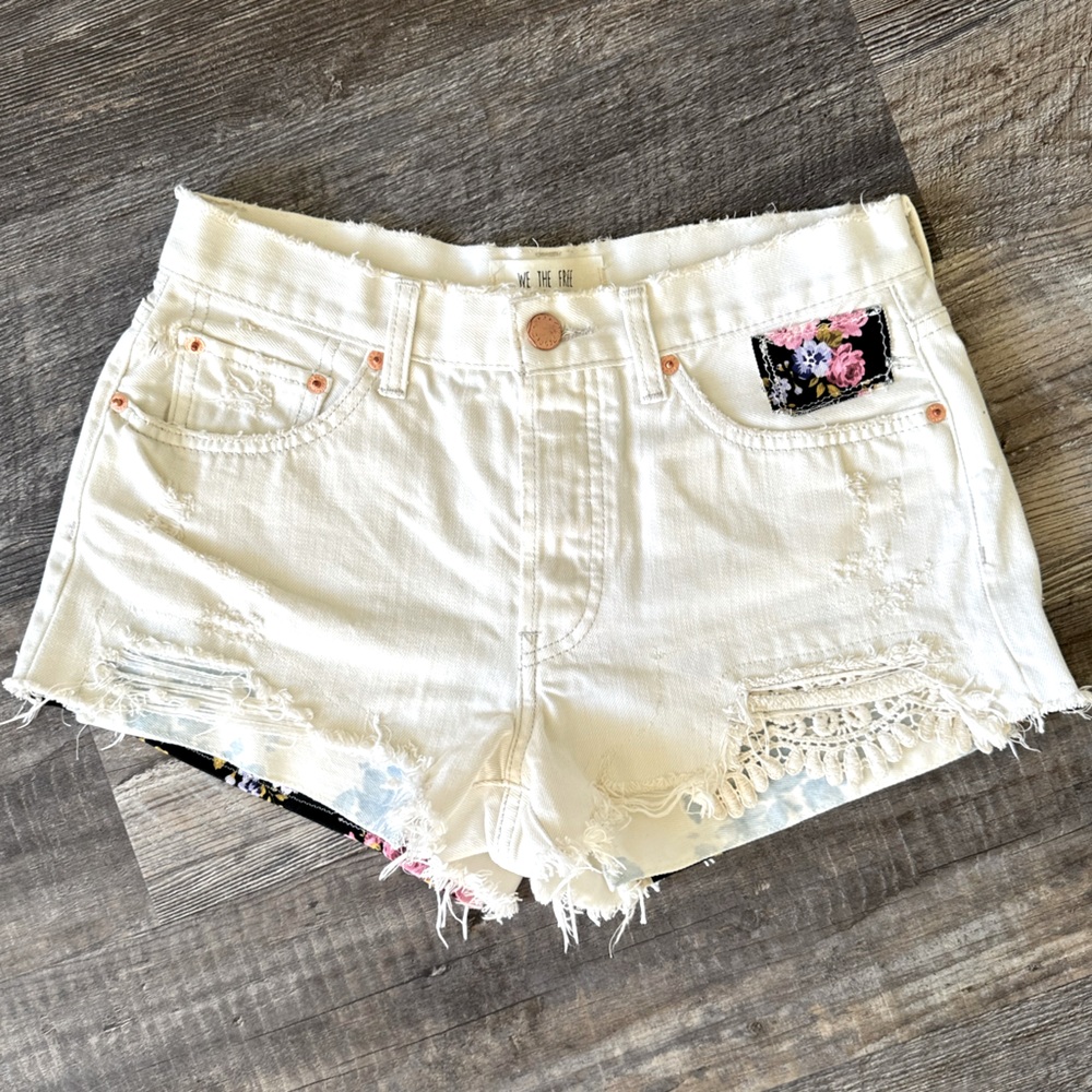 Free People Patchwork Shorts Daisy Chain